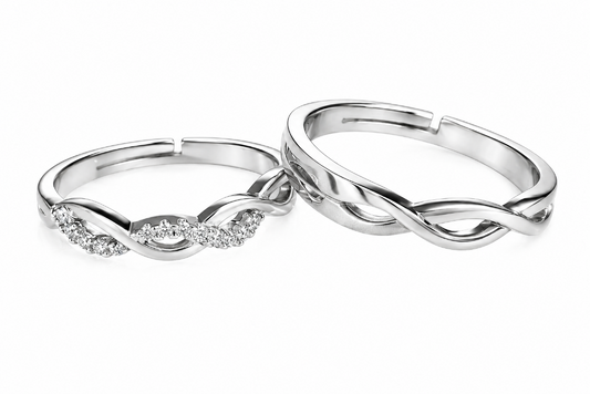 His & Hers Stainless Steel Infinity Couple Ring Set
