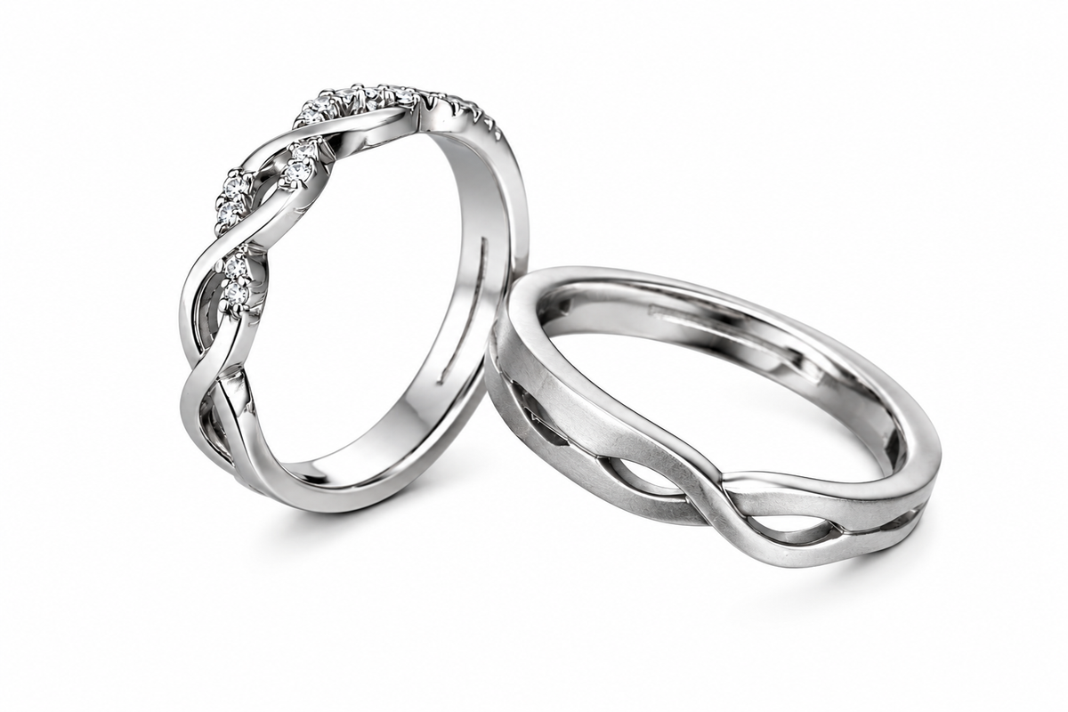 His & Hers Stainless Steel Infinity Couple Ring Set