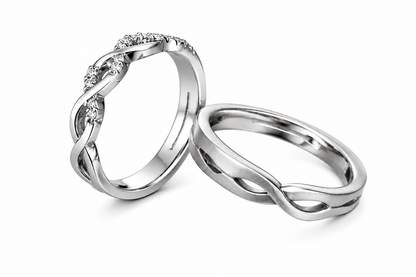 His & Hers Stainless Steel Infinity Couple Ring Set
