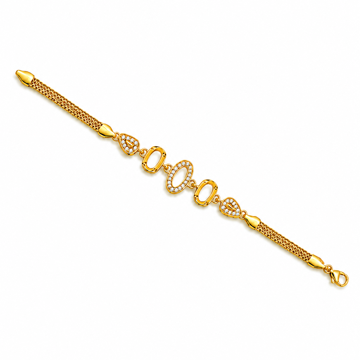 Premium Triple Oval CZ Link Bracelet for Women
