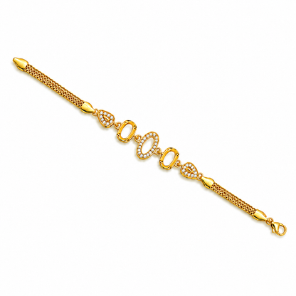 Premium Triple Oval CZ Link Bracelet for Women
