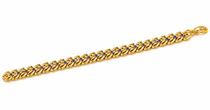 NuGold Blue Stone Leaf Bracelet for Women