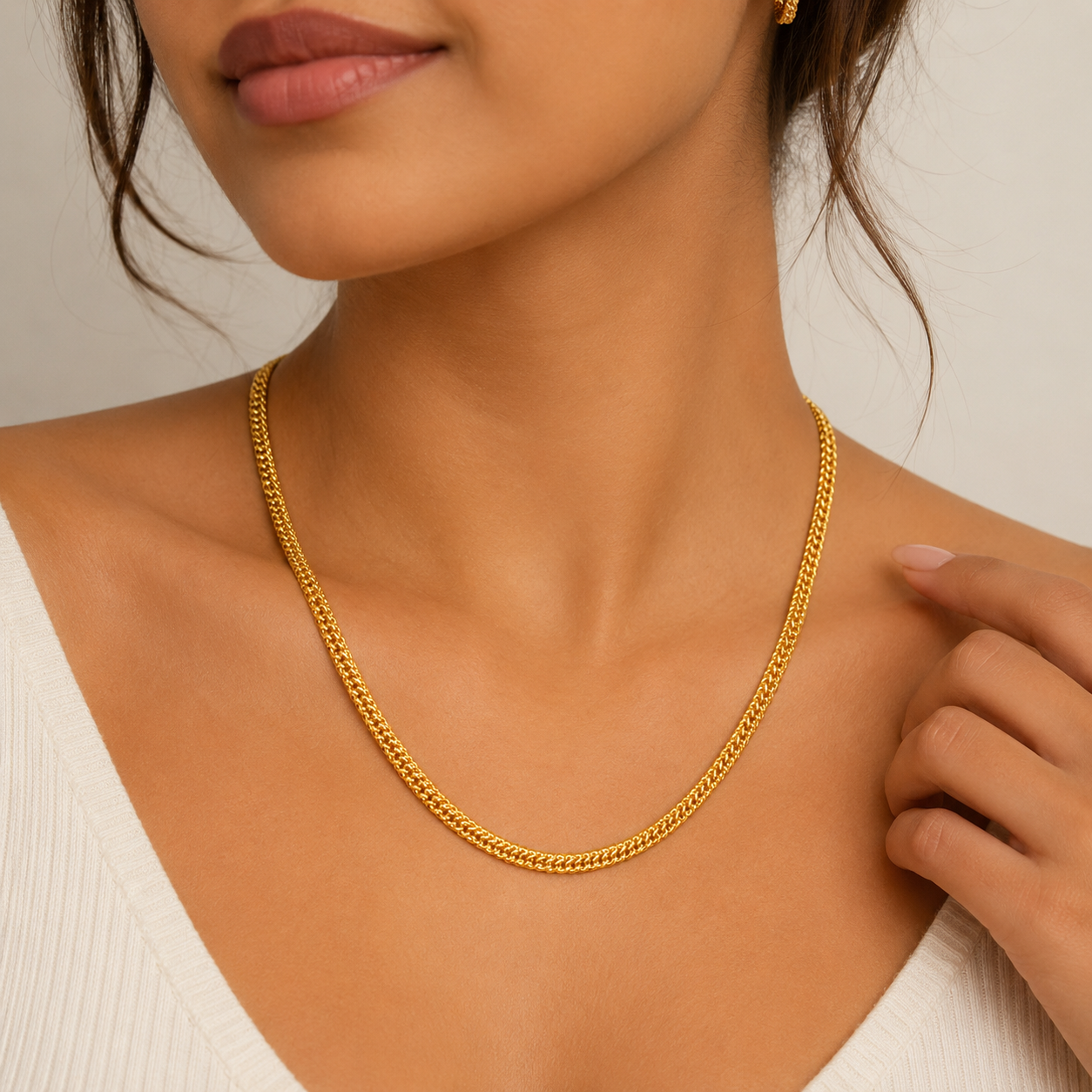 NUGOLD Premium Double Link Gold Chain for Men & Women