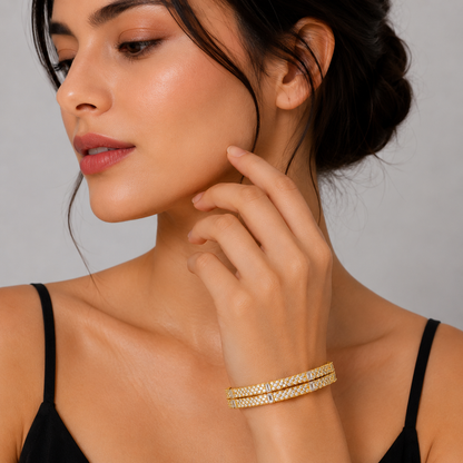 NuGold Stone Bangles for Women