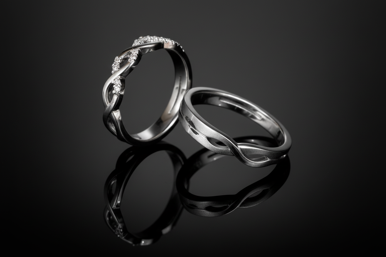 His & Hers Stainless Steel Infinity Couple Ring Set