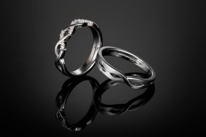 His & Hers Stainless Steel Infinity Couple Ring Set