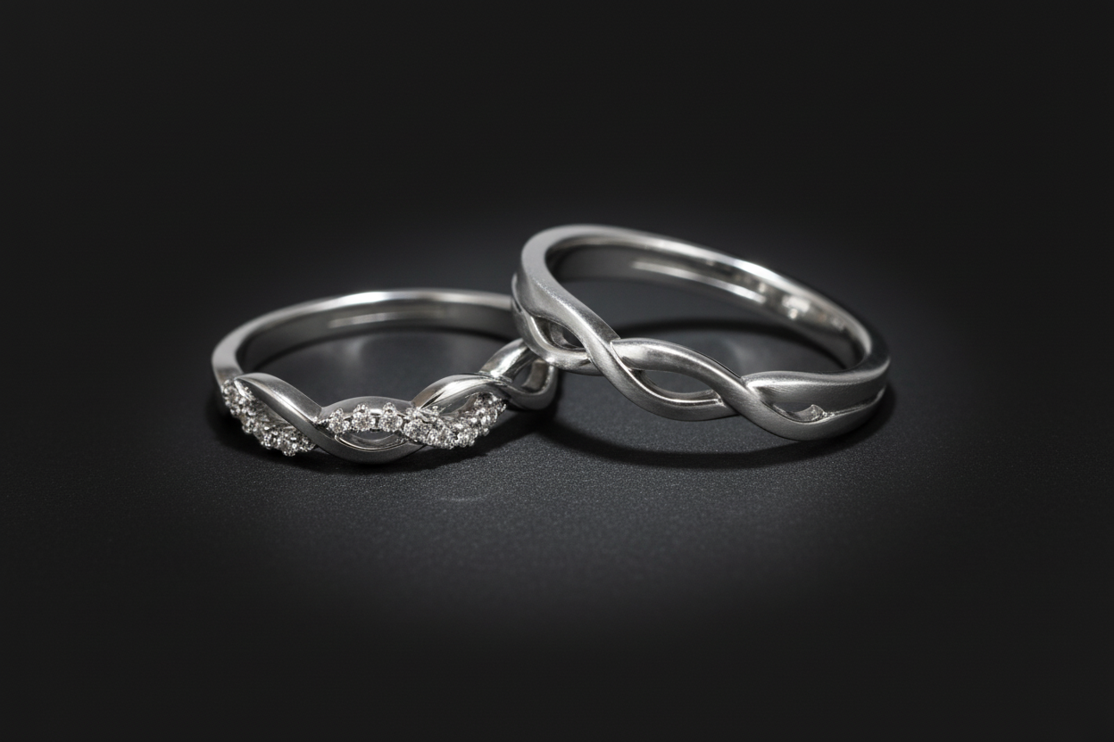 His & Hers Stainless Steel Infinity Couple Ring Set