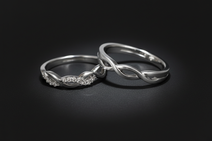 His & Hers Stainless Steel Infinity Couple Ring Set