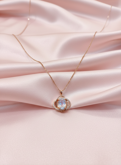 Classic Rose Gold Finish Pendant Necklace for Women