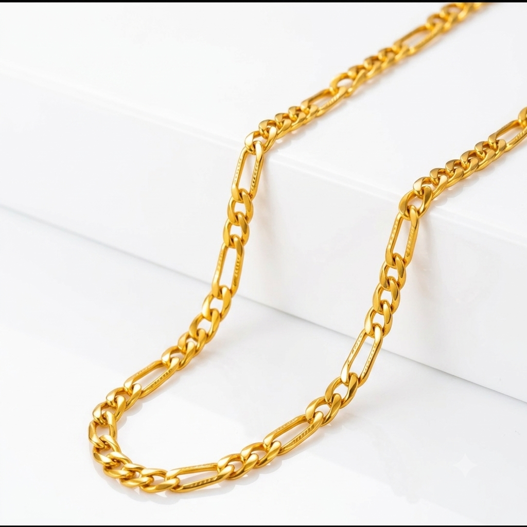 NUGOLD Premium Figaro Link Chain for Men & Women