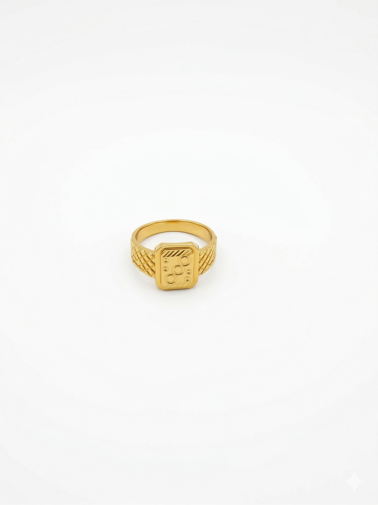 NuGold Geometric Royale Signet Ring