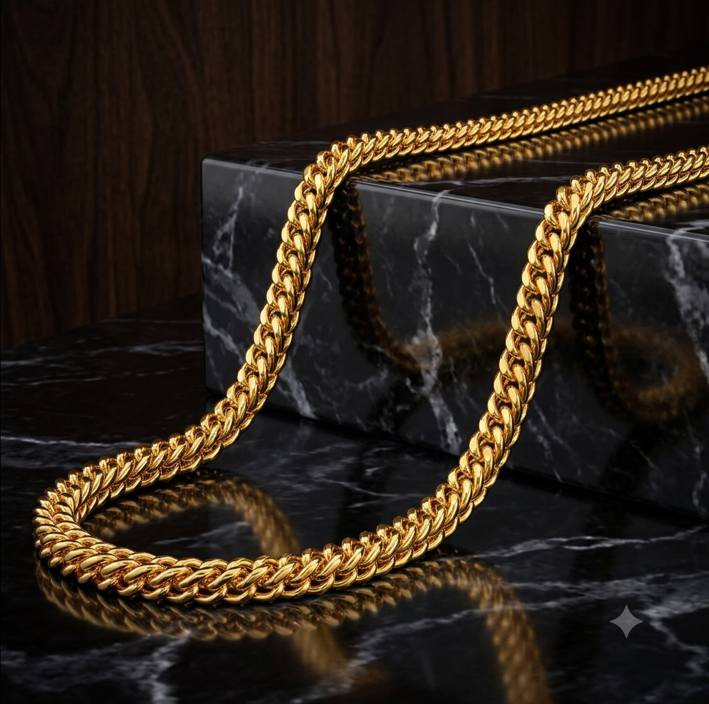 NUGOLD Premium Double Link Gold Chain for Men & Women
