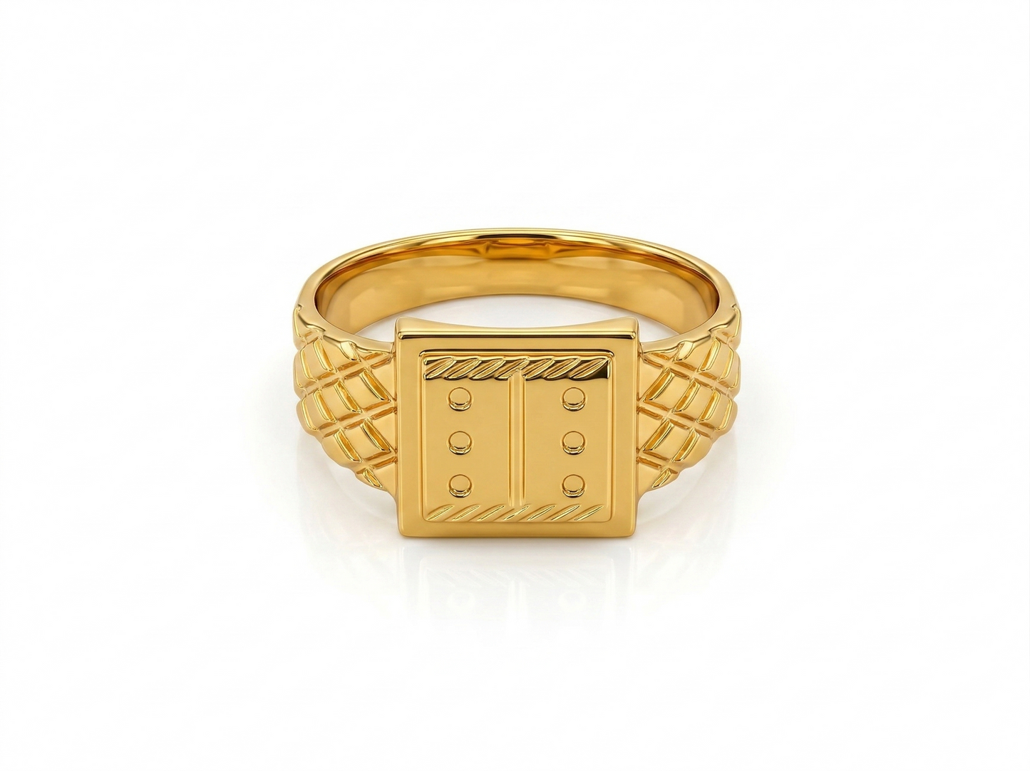 NuGold Heritage Square Signet Ring