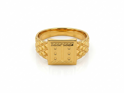 NuGold Heritage Square Signet Ring