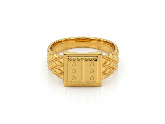 NuGold Heritage Square Signet Ring