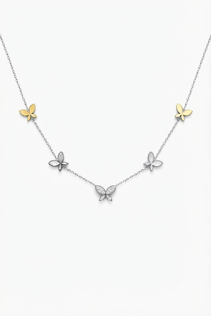 Elegant Silver Butterfly Charm Necklace