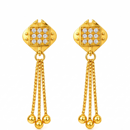Crystal Stud Drop Earrings