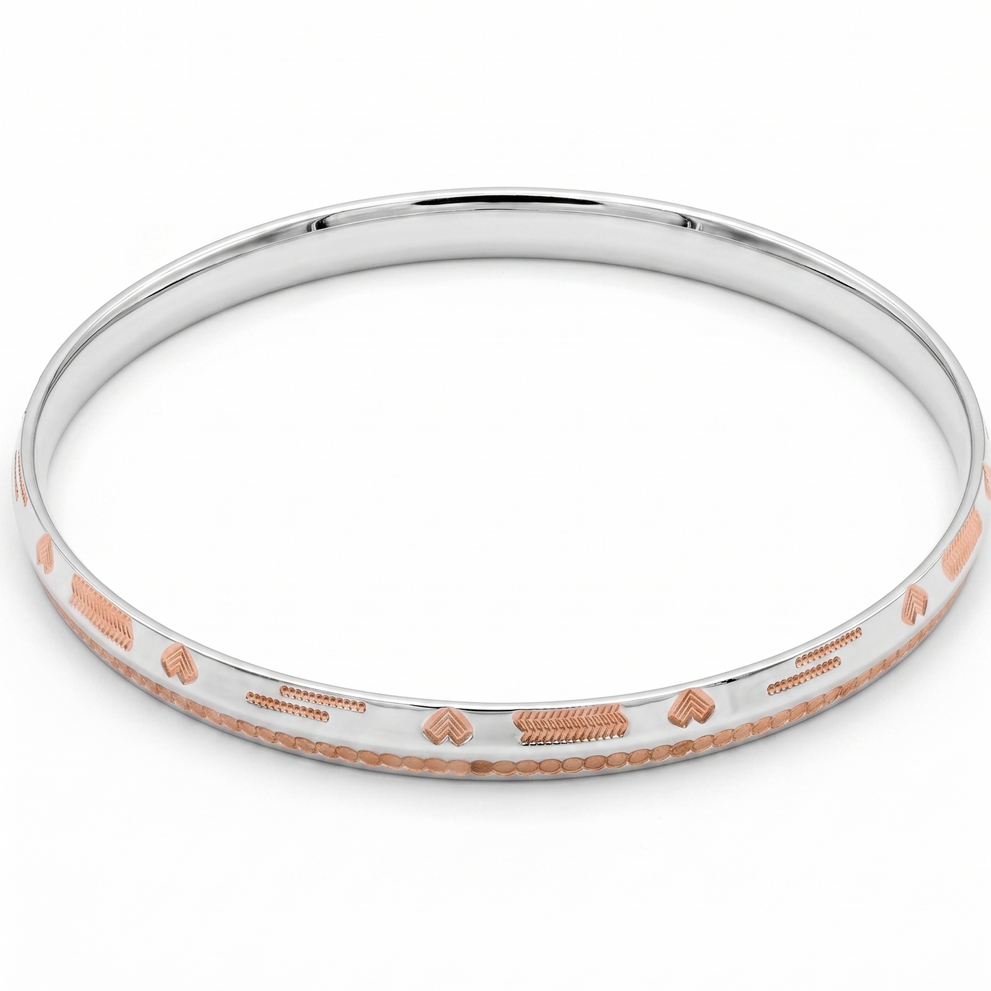 925 Sterling Silver Rose Gold Designer Kada for Men & Women