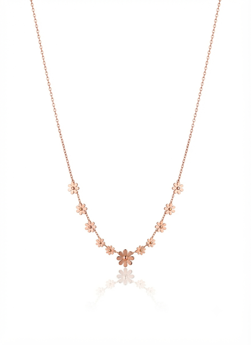 Elegant Rose Gold Floral pendant Necklace