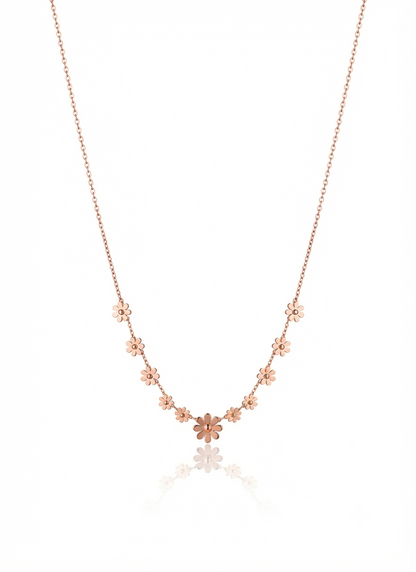 Elegant Rose Gold Floral pendant Necklace
