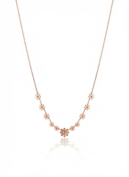 Elegant Rose Gold Floral pendant Necklace