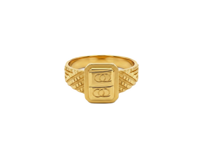 NUGOLD Premium Men’s Ring with Rectangular Engraved Design