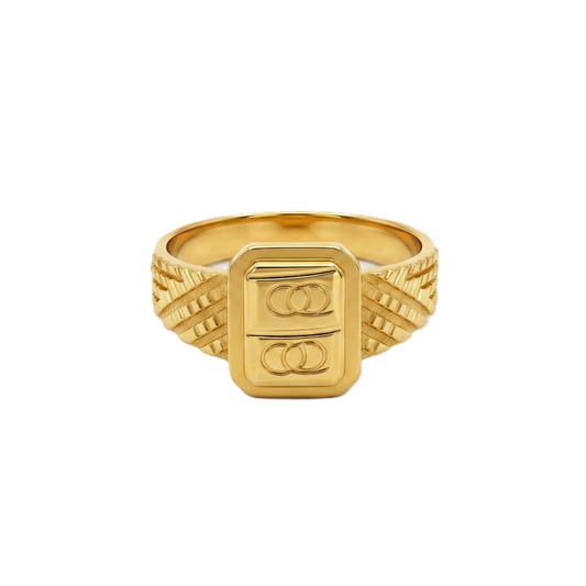 NUGOLD Premium Men’s Ring with Rectangular Engraved Design