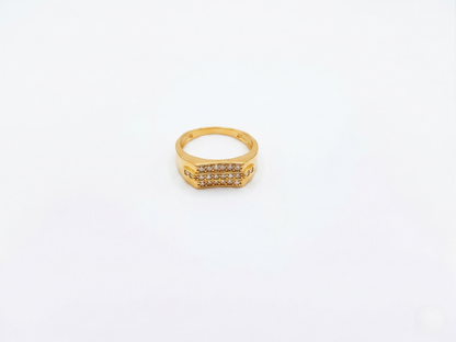 NuGold Luxe Triple Row Zircon Ring