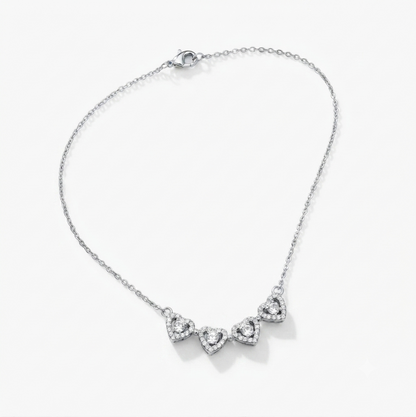 Love Sparkle Triple Heart Necklace for Women