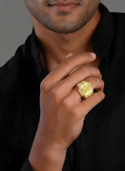 Gold Crown Ring for Men