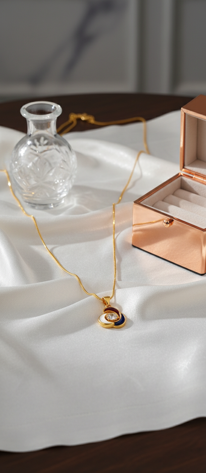 NuGold Multicolor Stone Pendant Necklace For Women