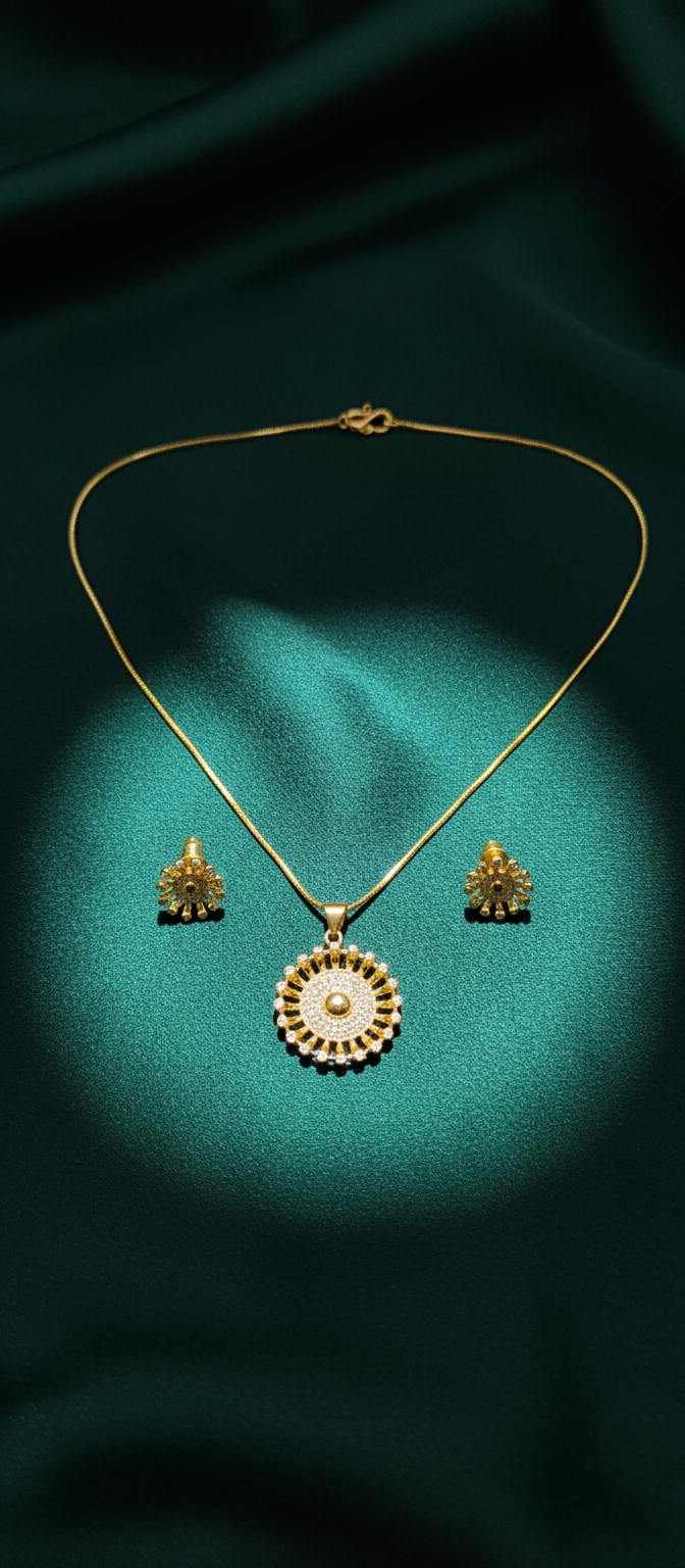NuGold Pendant Necklace Set for Women