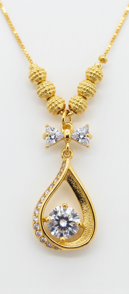 NuGold Teardrop Pendant Necklace for Women