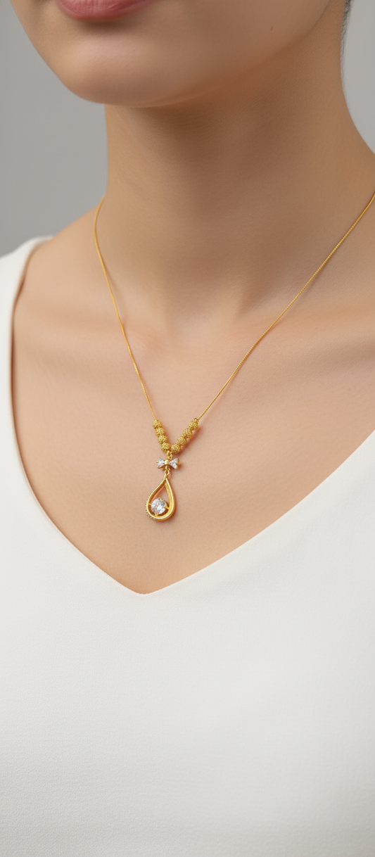 NuGold Teardrop Pendant Necklace for Women