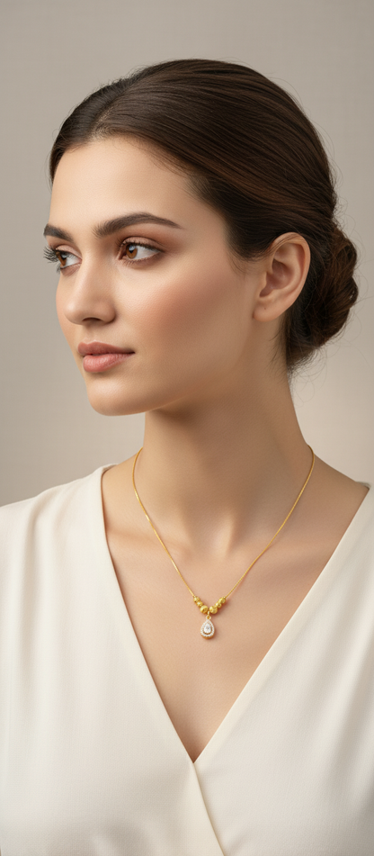 NuGold Drop Pendant Necklace for Women