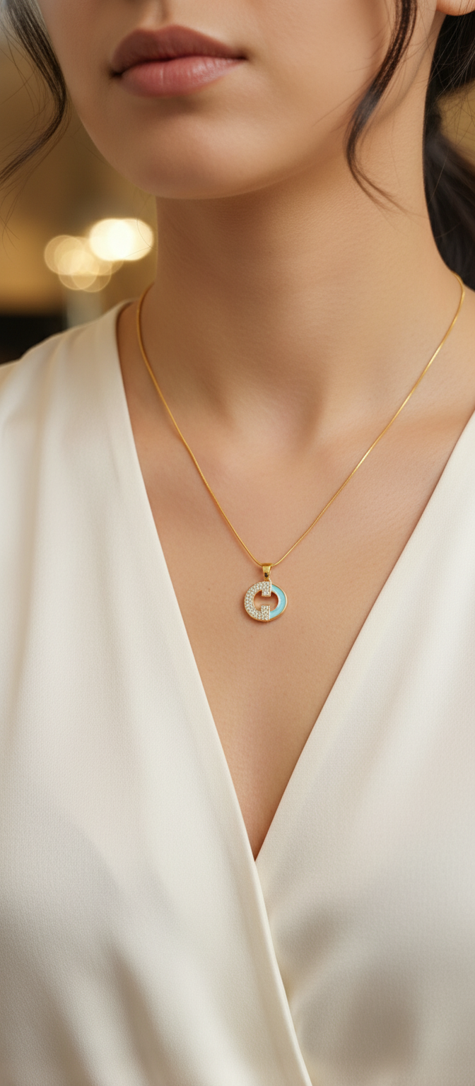 NuGold Circle Pendant Necklace For Women