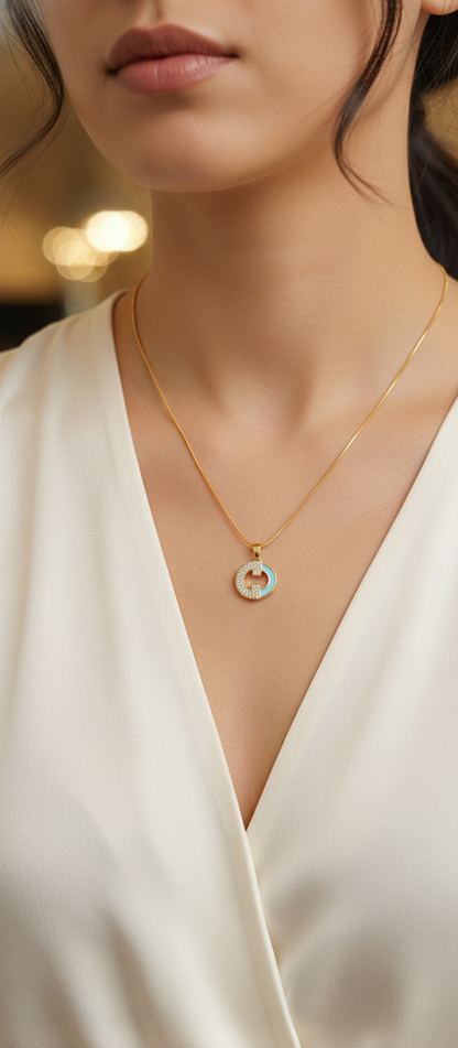 NuGold Circle Pendant Necklace For Women