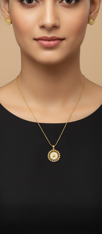 NuGold Pendant Necklace Set for Women