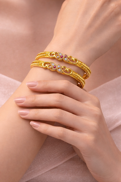 NuGold Stone Bangle For Women