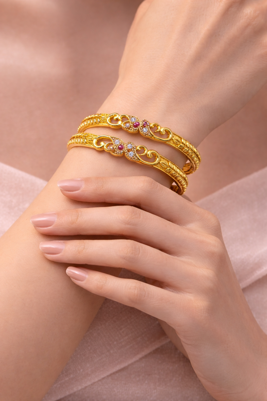 NuGold Stone Bangle For Women