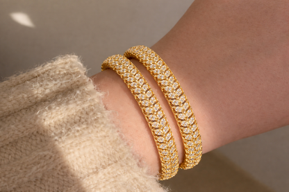 NuGold Trendy Diamond Cut Bangles For Women