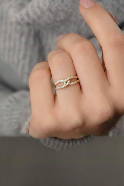 NuGold Trendy Infinity Knot Ring For Women