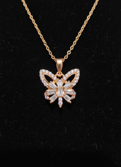Elegant Rose Gold Butterfly Pendant Necklace for Women