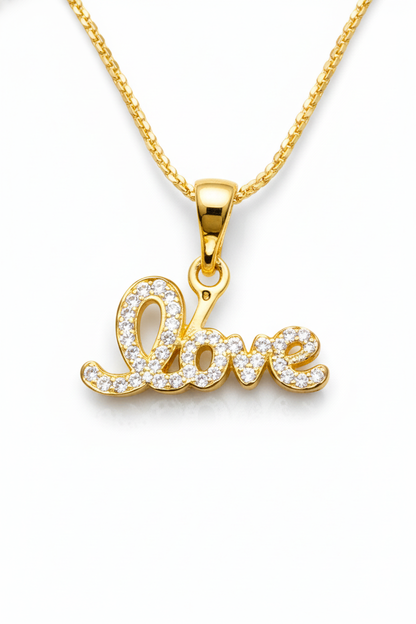 NuGold Love Pendant Necklace Set for Women