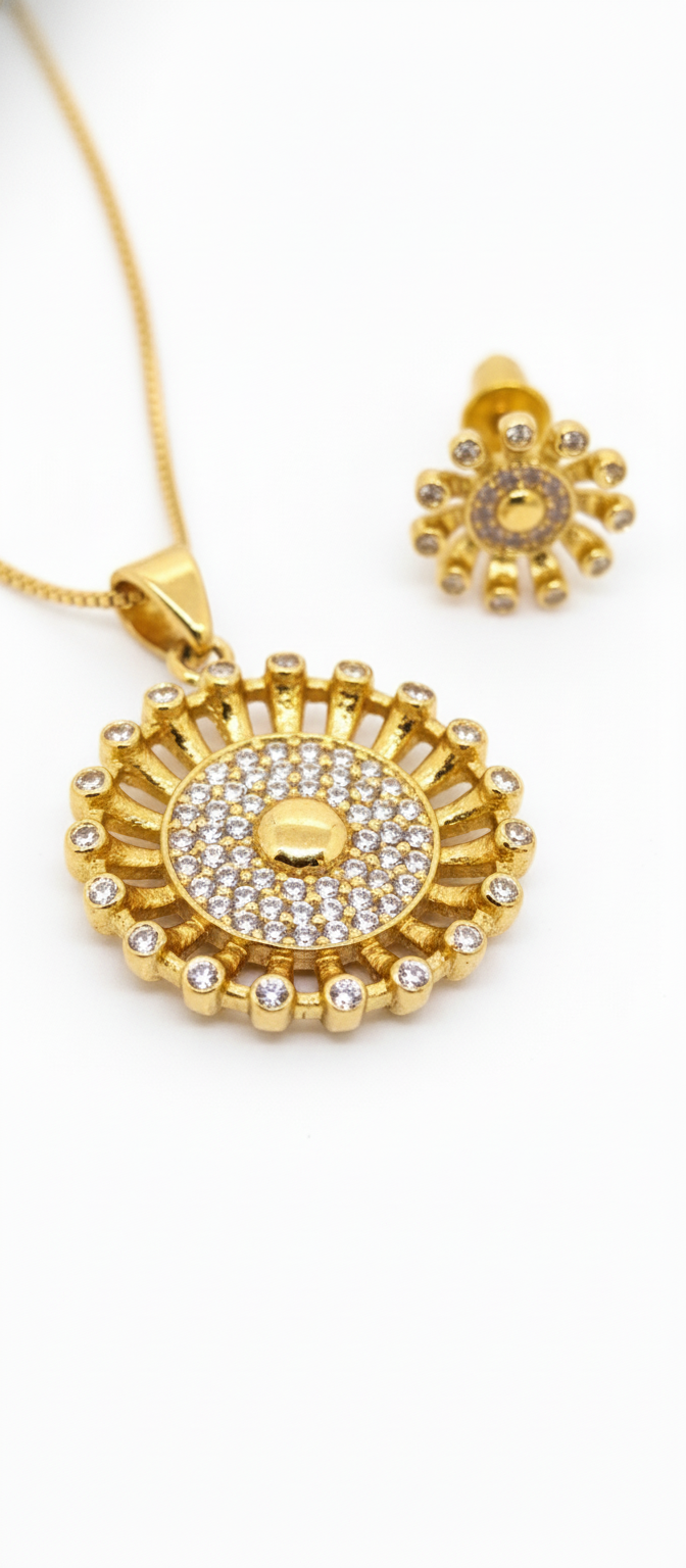 NuGold Pendant Necklace Set for Women