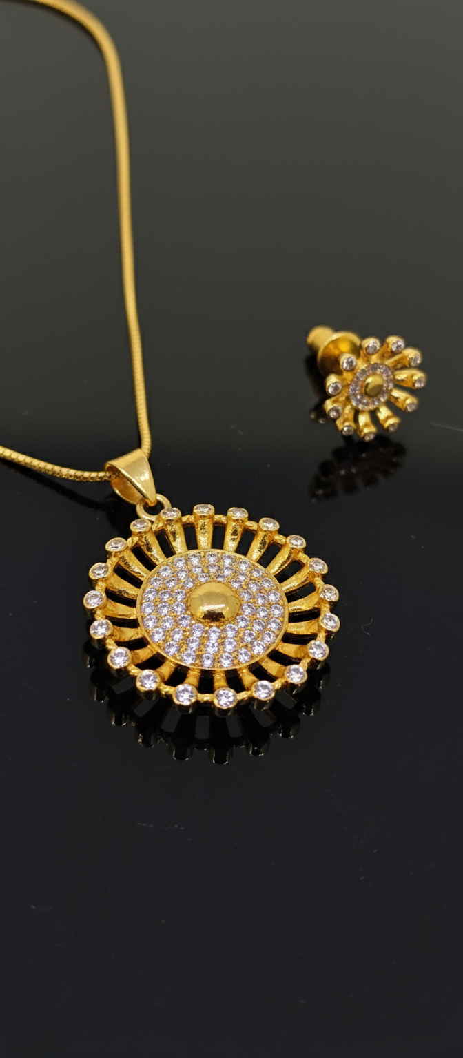NuGold Pendant Necklace Set for Women
