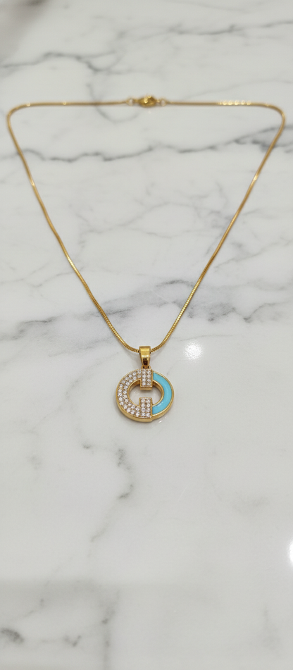 NuGold Circle Pendant Necklace For Women