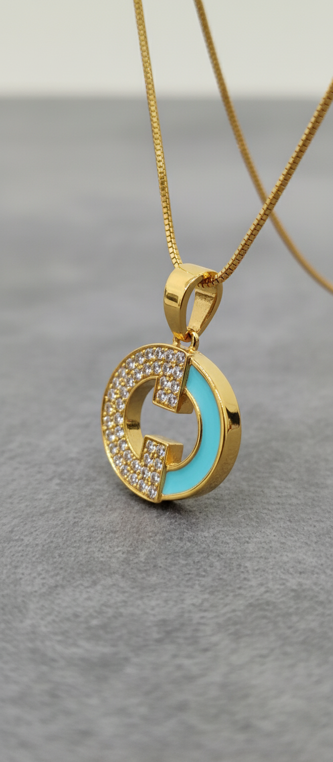 NuGold Circle Pendant Necklace For Women
