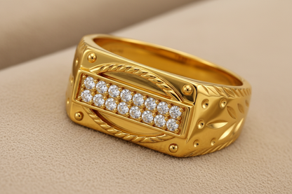 NUGOLD Luxury Men’s Ring with CZ Stone