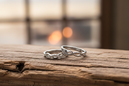 His & Hers Stainless Steel Infinity Couple Ring Set